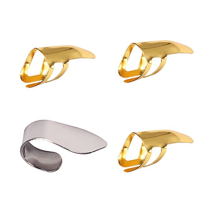 4x Guitar Thumb Finger Picks Plectrums For Guitar Bass Mandolin Banjo