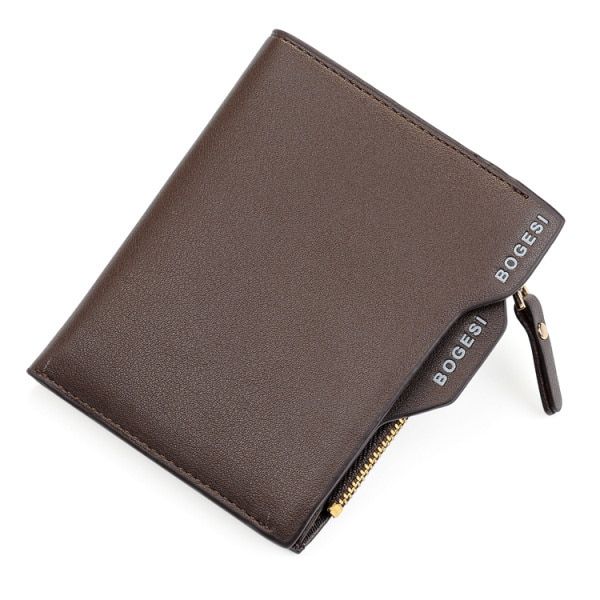 Wallet Short Card Holder Purse Zipper Leather Wallet