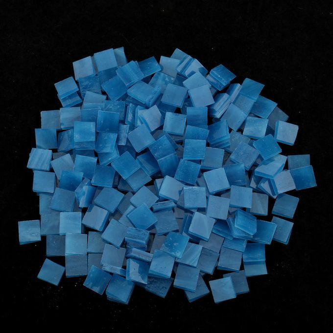 250pcs Vitreous Glass Mosaic Tiles Pieces For DIY Craft Lake Blue