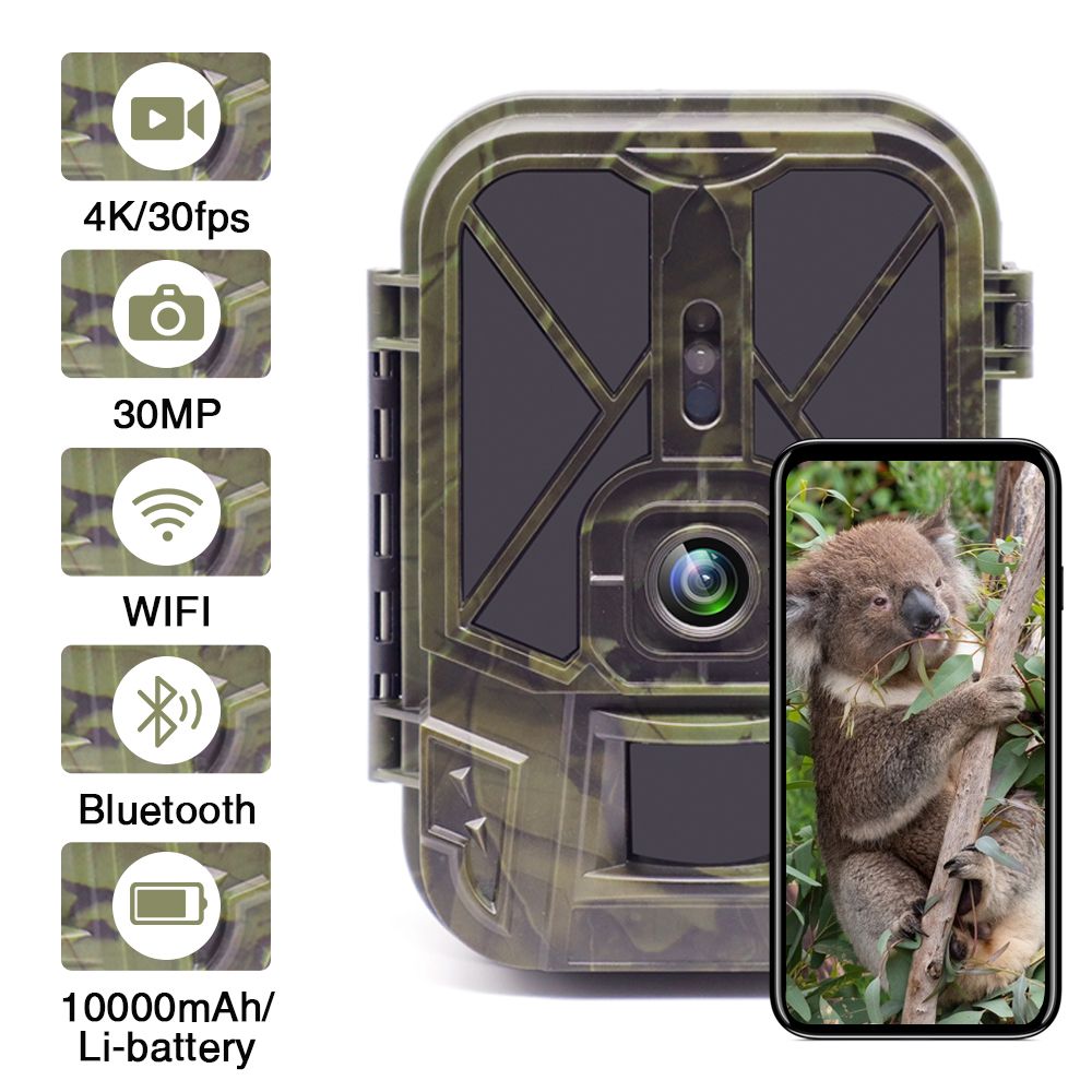 4K Live Show Stream Trail Camera 30MP WiFi APP Bluetooth