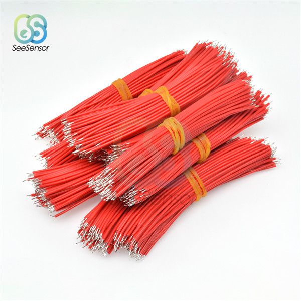 100Pcslot 24AWG 10cm Tin-Plated Breadboard Solder Cable Fly