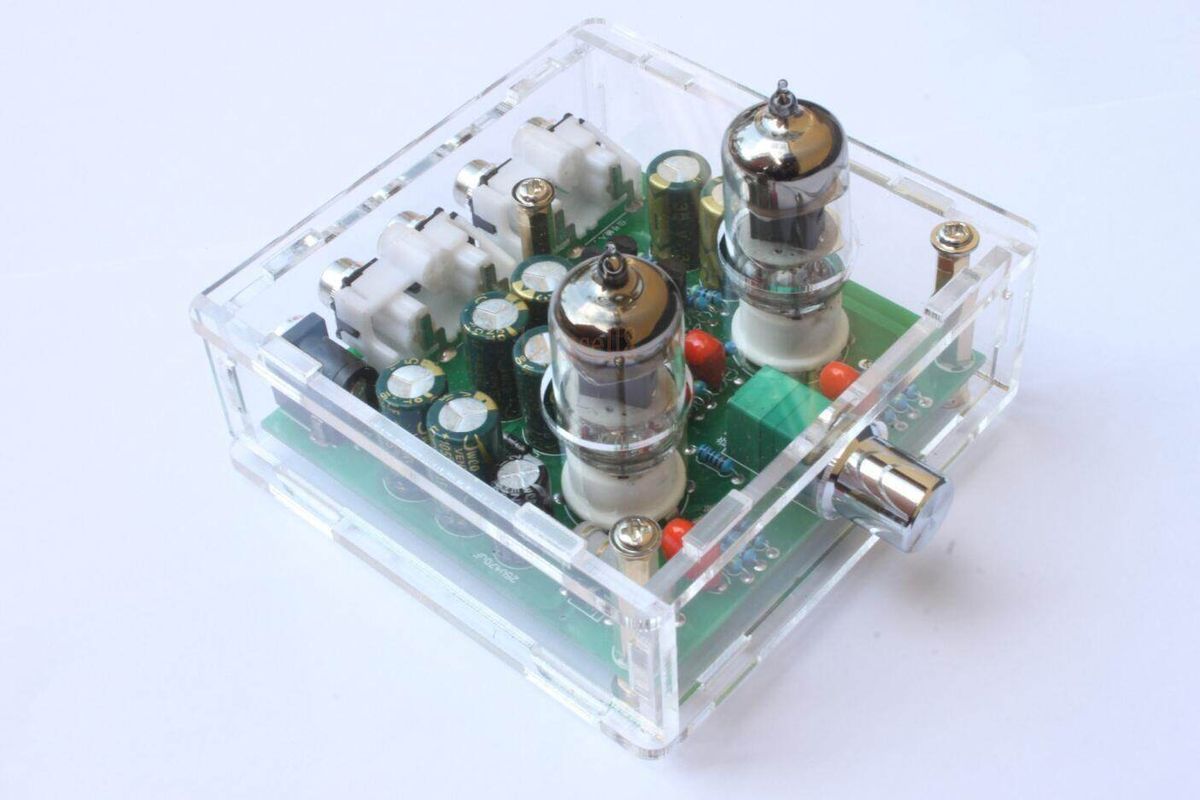 172396787575 AC 12V 6J1 Valve Pre-amp Tube PreAmplifier Board Headphone Amplifier Buffer Case