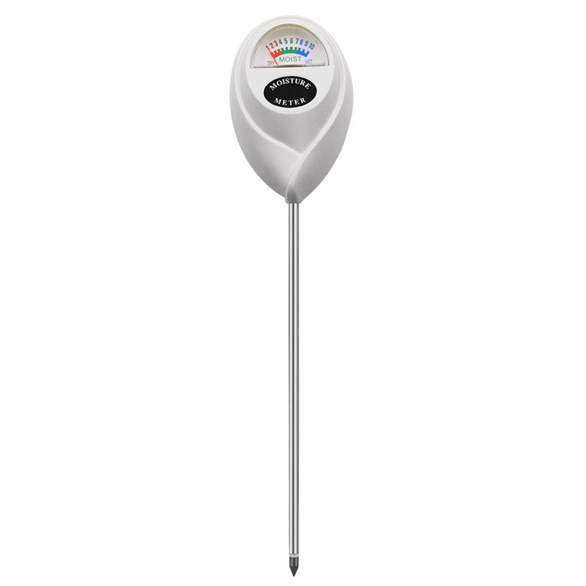Vegetable Garden Moisture Meter Premium Stainless Steel for Indoor White