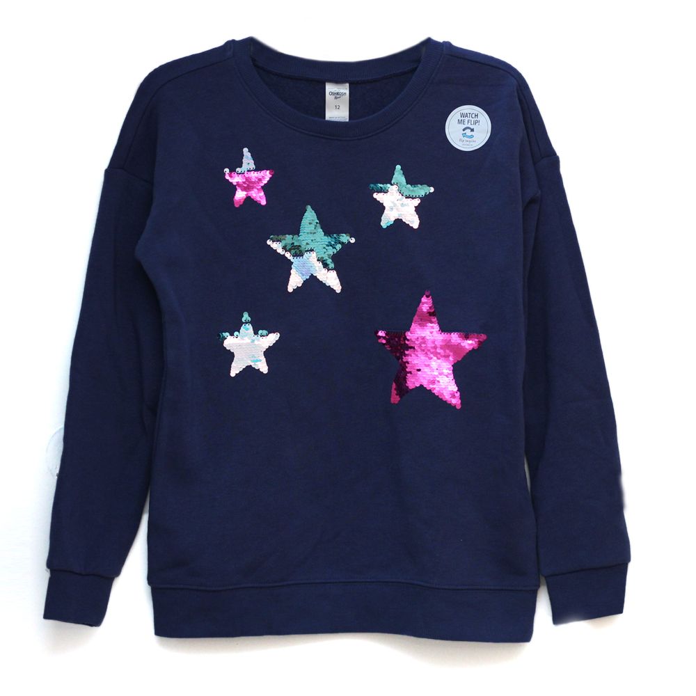 Kids Star Print Sweatshirt - NavyBlue