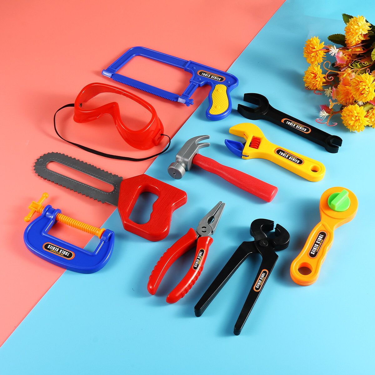 19/32/37PCS Plastic Simulation Tool Set Boys Kids Childs Funny Toy Kit Children Pretend Play Craftsman Carpentry Repair Toys Tools DIY 32PCS