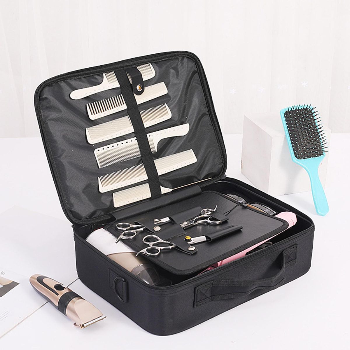Barber Storage Bag Hair Stylist Box For Makeup S 26x22x9cm