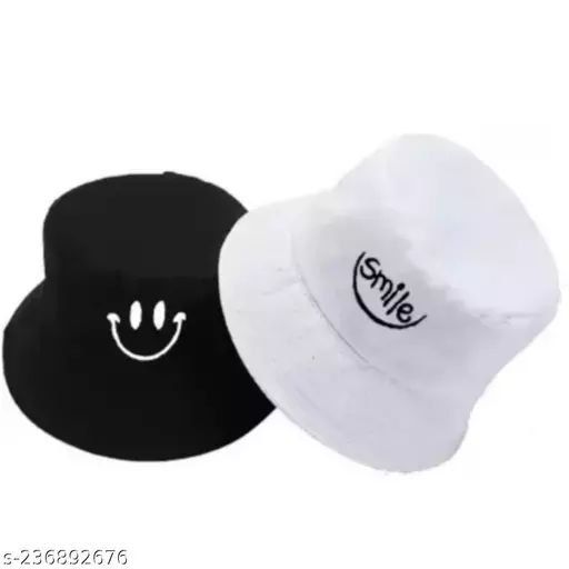 2 In 1 Unisex Double Sided Reversible Bucket Hat Smiley Face
