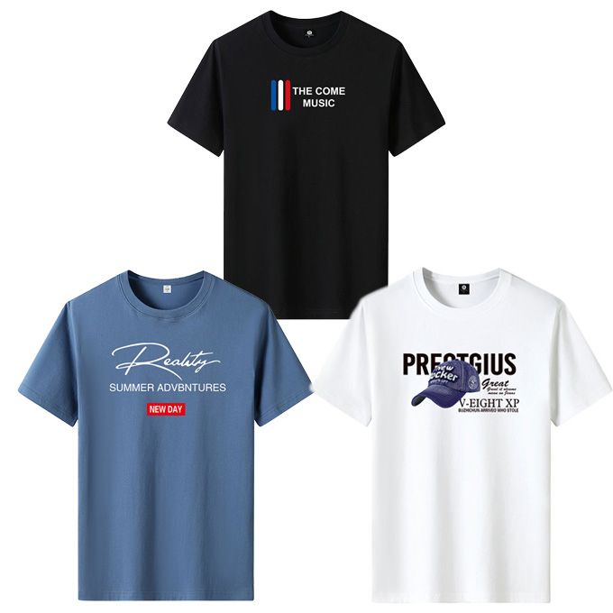 3 Pcs Shirts Men's Fashion Short Sleeve