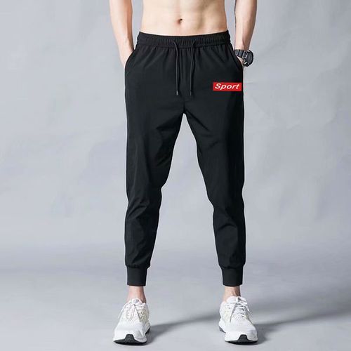 Men's Ice Silk Slacks Red Mark-black