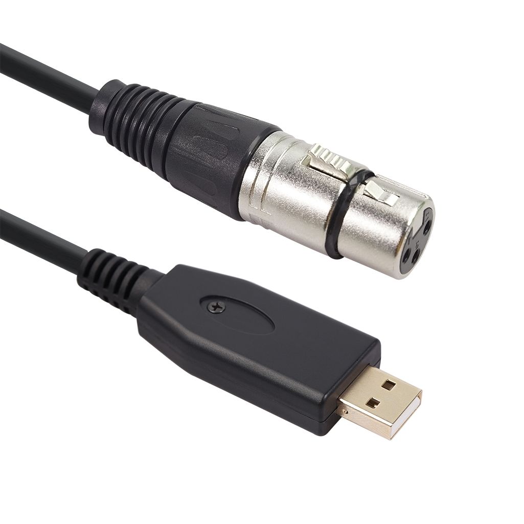 US18 USB To XLR Female Microphone Recording Cable-2m(Black)