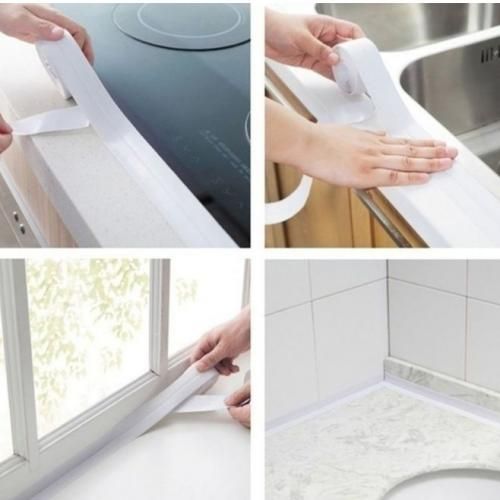 Mildew Waterproof Kitchen & Bathroom Sticker Tape - White