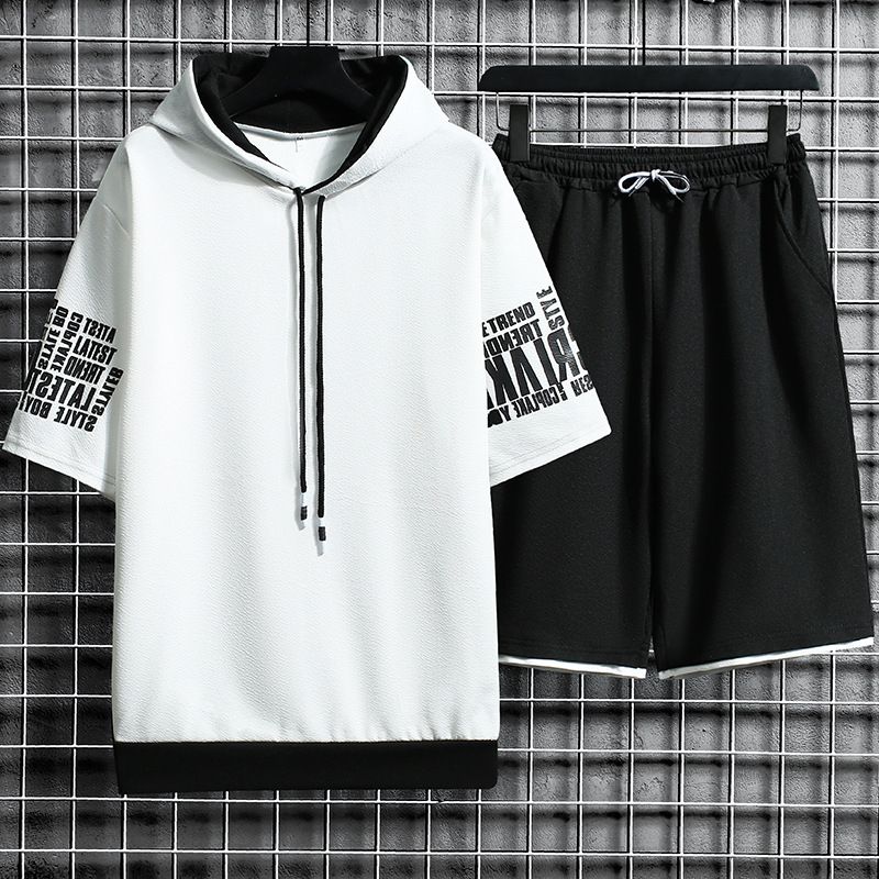 2022 Men's Fashion Casual Sports Short Sleeve Suit - White