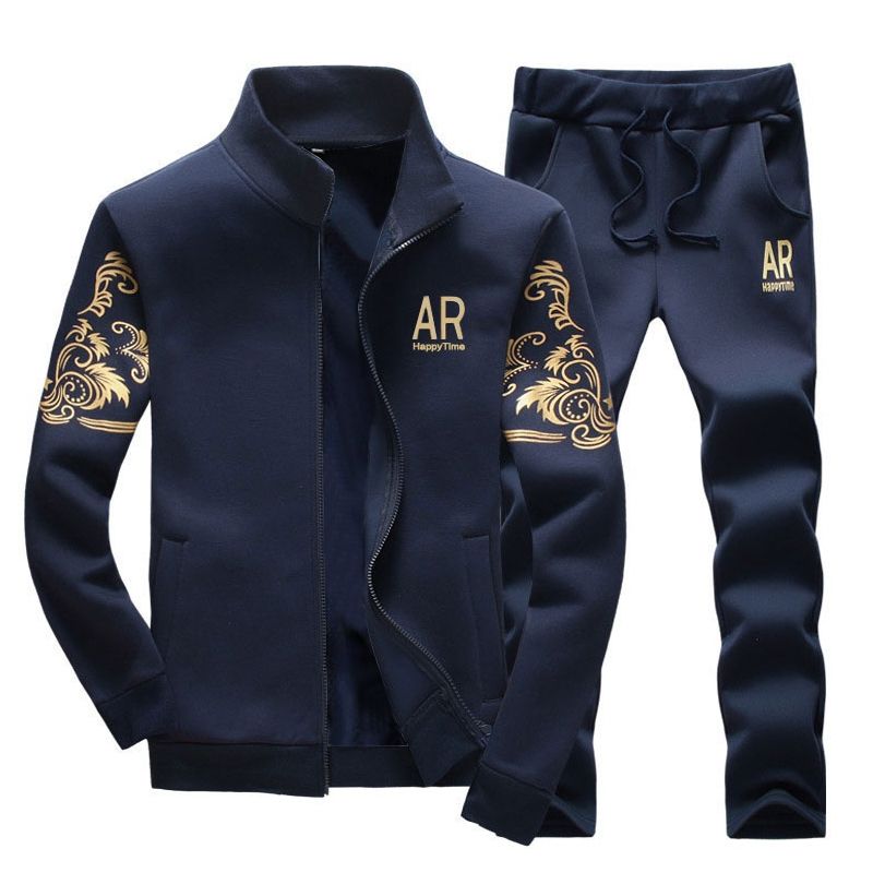 Men's Tracksuit Sportswear Two Piece Set - Dark Blue