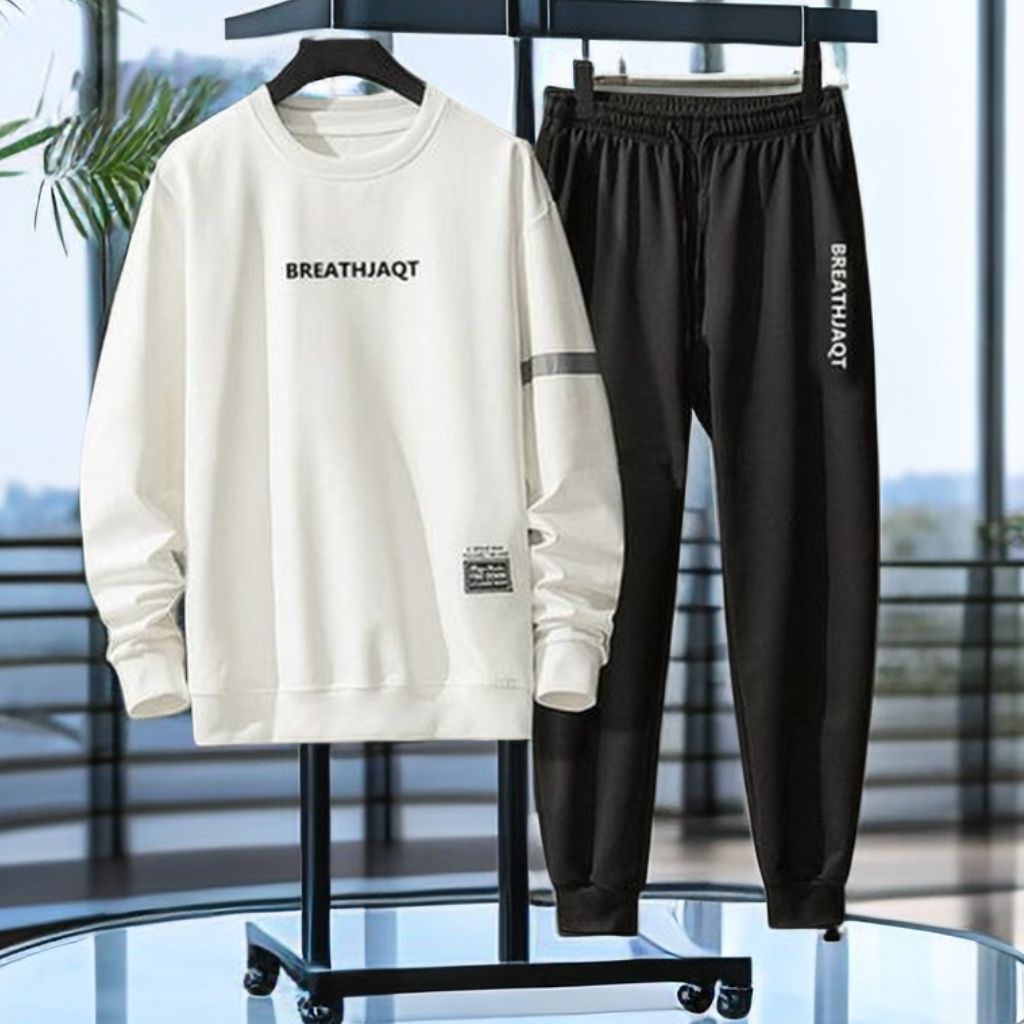Mens 2 In 1 Sets Tracksuits Long Sleeve  Joggers Sweatshirt Sportswear