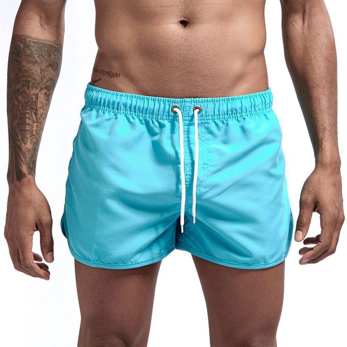 Men Summer Gym Running Shorts Daily Casual Wear Running Shorts-Blue Sky