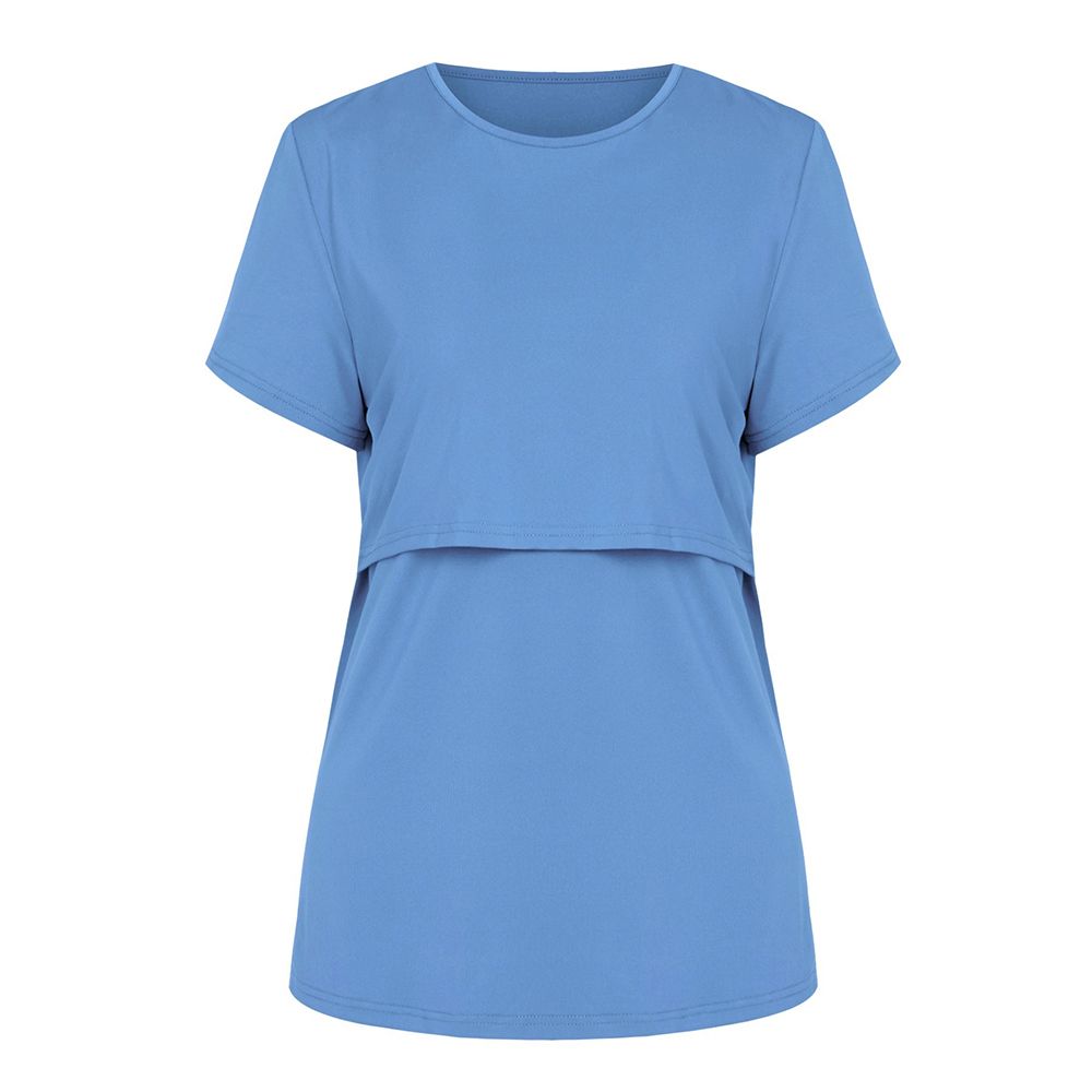 Nursing Breastfeeding Top T-shirt For Lactation Period Wear-Sky Blue