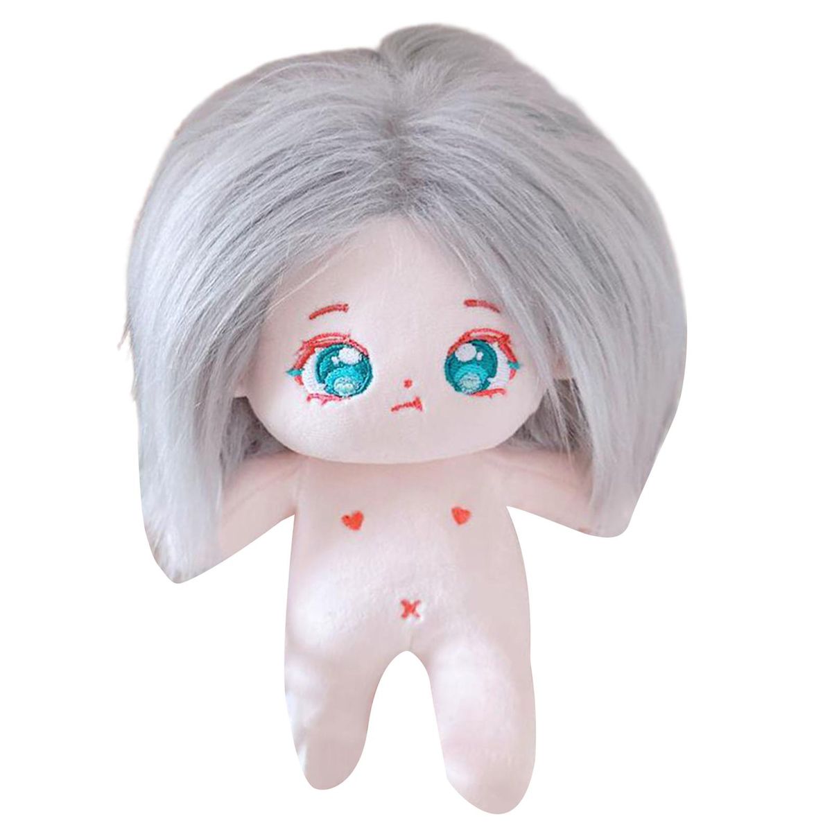Doll Plush Idol Doll Girl Humanoid Cotton Doll Toy Silver Gray