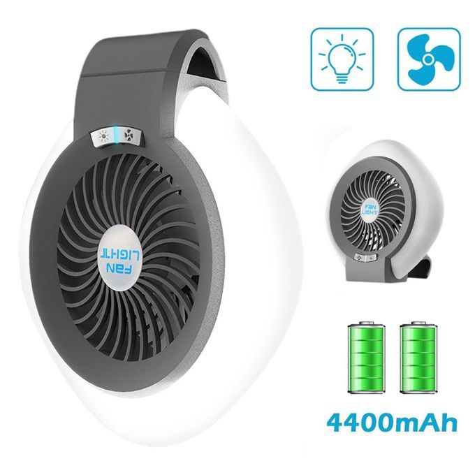 Mini 2 In 1 Camping Tent Fan Light USB Rechargeable Tent Lamp Outdoor