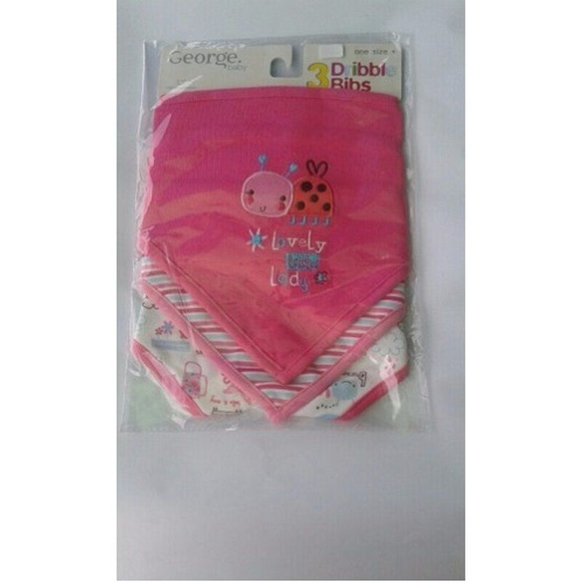 3 Pack Dribble Bib - Pink