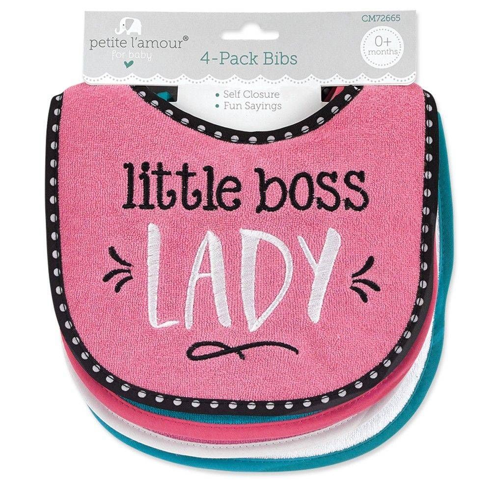 4-Piece Baby Girl Bib Set
