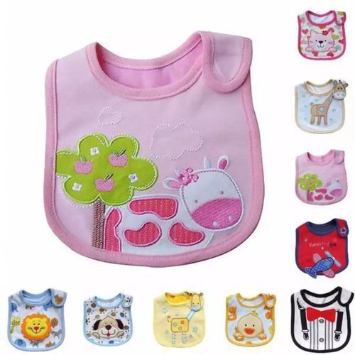 Baby Cotton Bibs - Random - 12 In 1