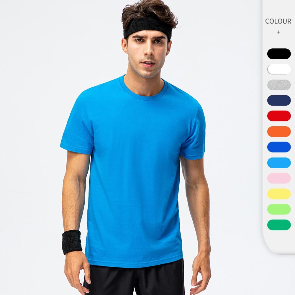 Men's and women's identical cotton loose T-shirt advertising shirt can be printed with sports