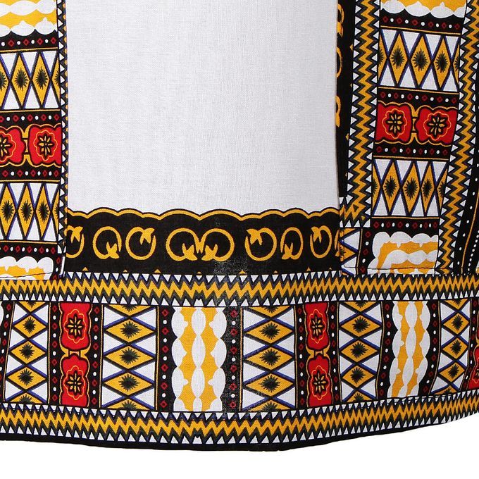 Unisex Dashiki African Embroidery Print Festival Dress Shirt Yellow