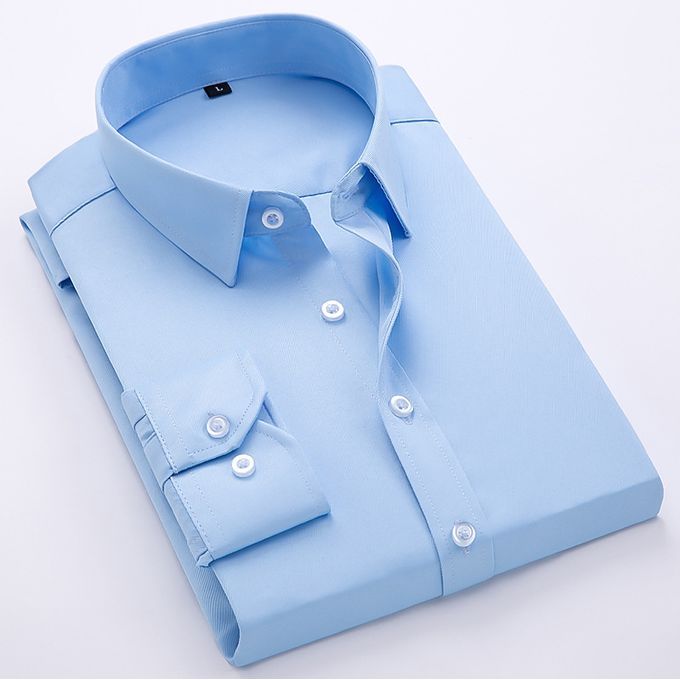 Men's Quality Corporate Formal Plain Sky Blue Long Sleeve Shirt