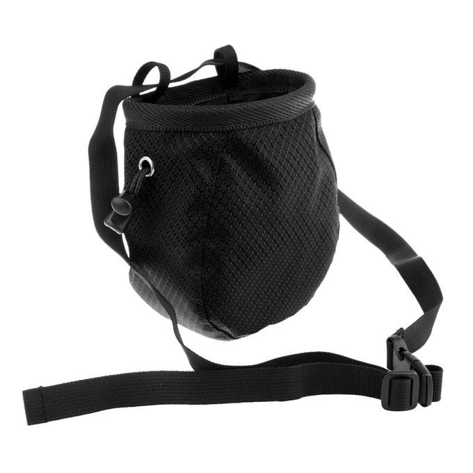 Outdoor Climbing Addict Chalk Bag W/ Adjustable Belt For Rock Black