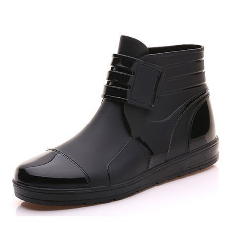 Men Rain Boots Short Tube Wear-resistant Waterproof-Black