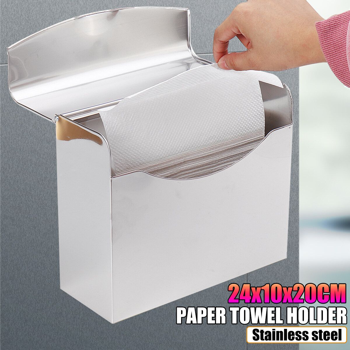 Stainless Steel Towel Dispenser Paper Towels Wc Kitchen Bath