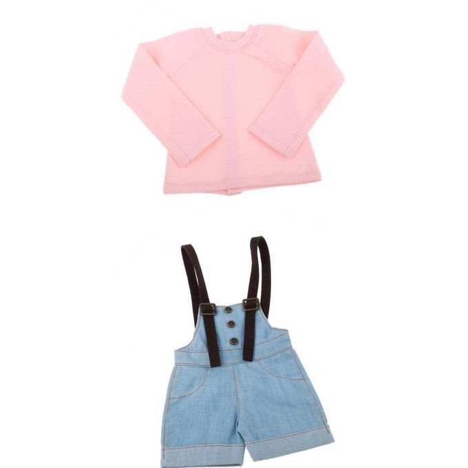 1/4 BJD Doll Outfit Doll Suspender Trousers Pants T-shirt Accs