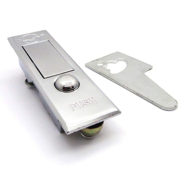 1PCS Electric Cabinet Panel Cam Lock Zine Alloy Silver Push On Lock For Distribution Box Door Furniture Hardware Accessories