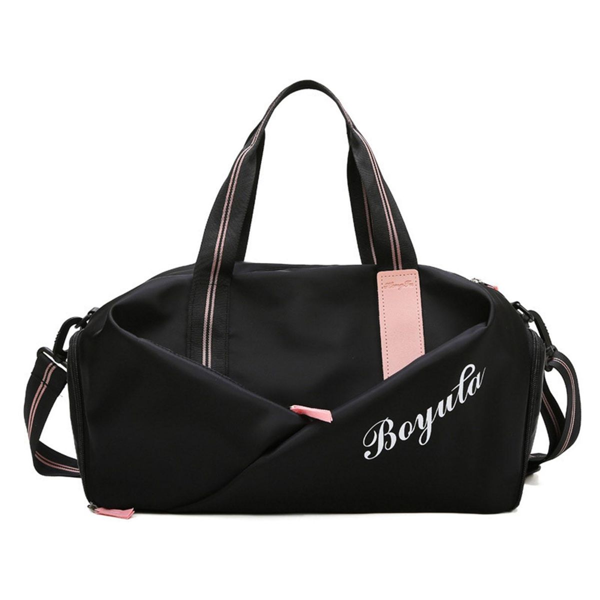 Gym Bag Short Distance Travel Luggage Handbag Black