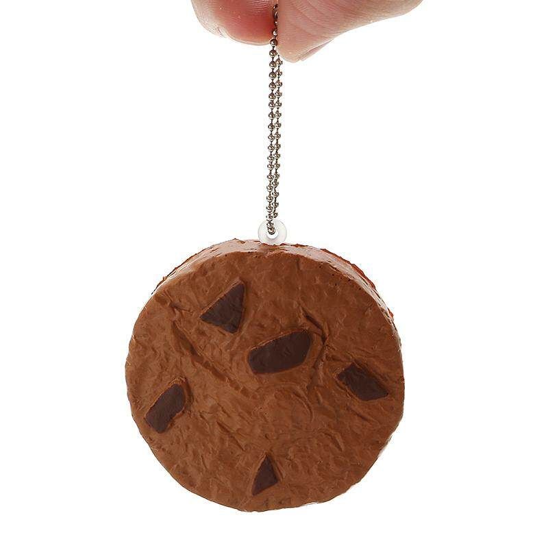 Squishy Crack Chocolate Bar Biscuit Cracker 5.5x1x6cm Sound With Packaging Collection Gift Decor Toy - Chocolatey Round Apricot