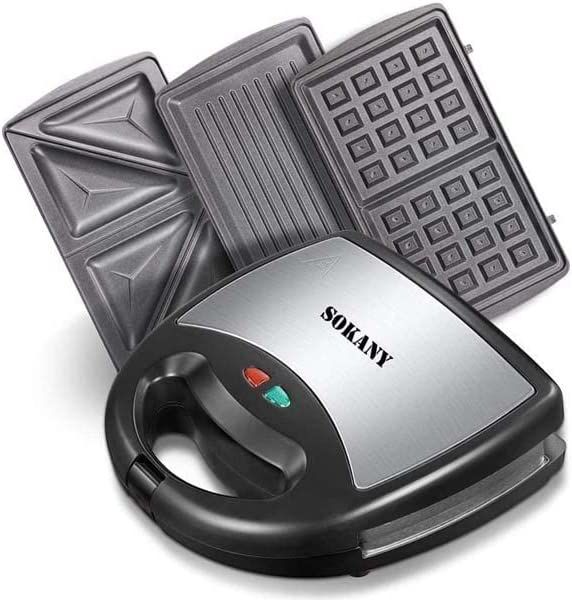 3-in-1 Toast Waffle Pancakes With Non-Stick Grill Plates