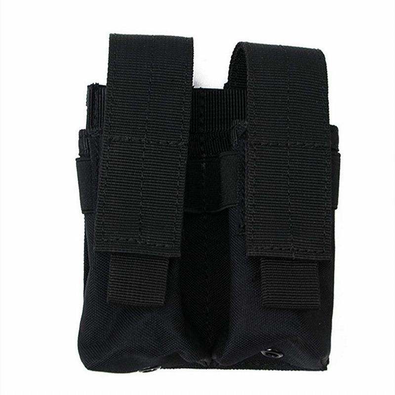 Abay 9mm  Double Molle Magazine Pouch Flashlight Holder Airsoft Gun Accessories Hunting Waist Belt Mag Bag SAB