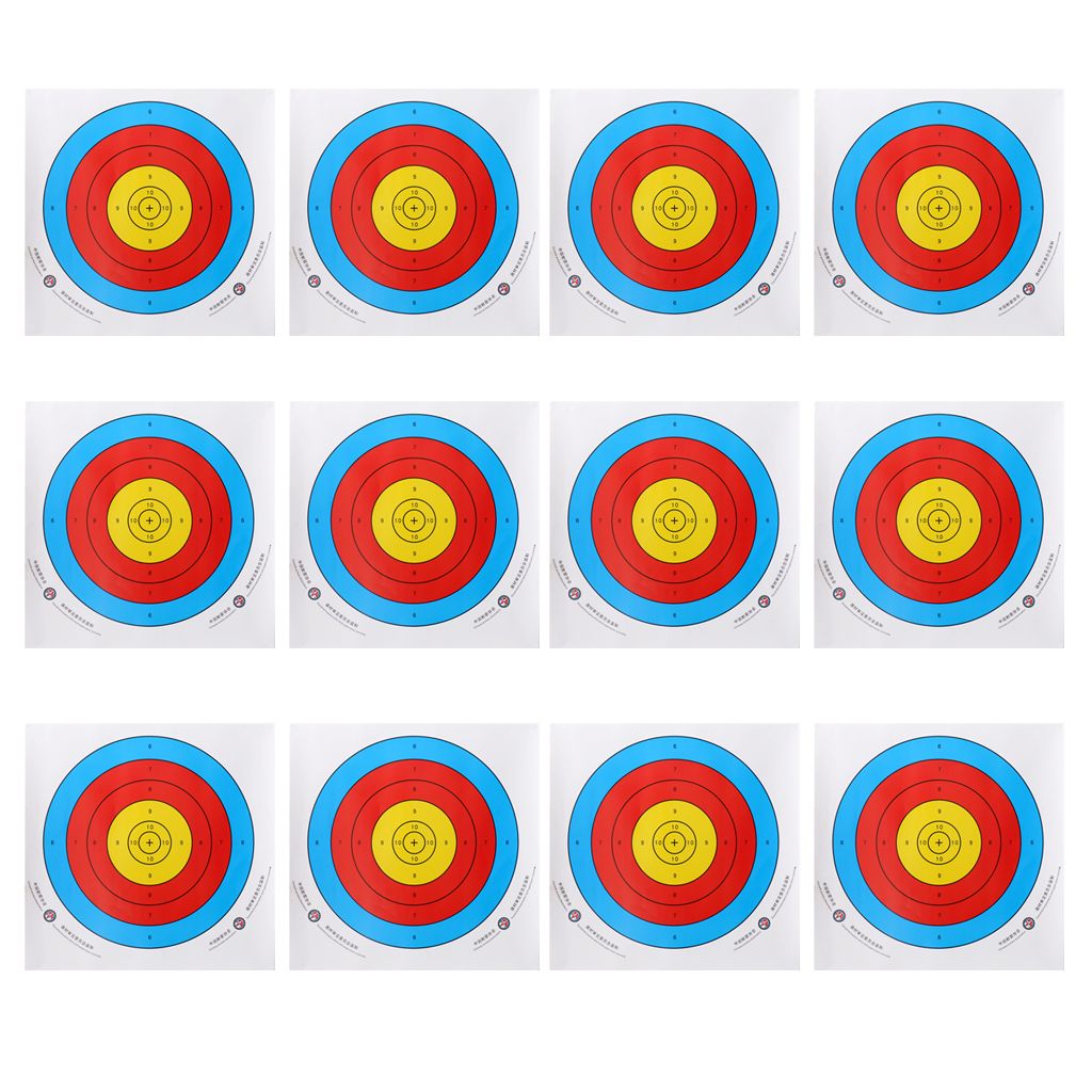 12 Pieces Recurve Bow Target Paper Hunting Practicing Adhesive Target