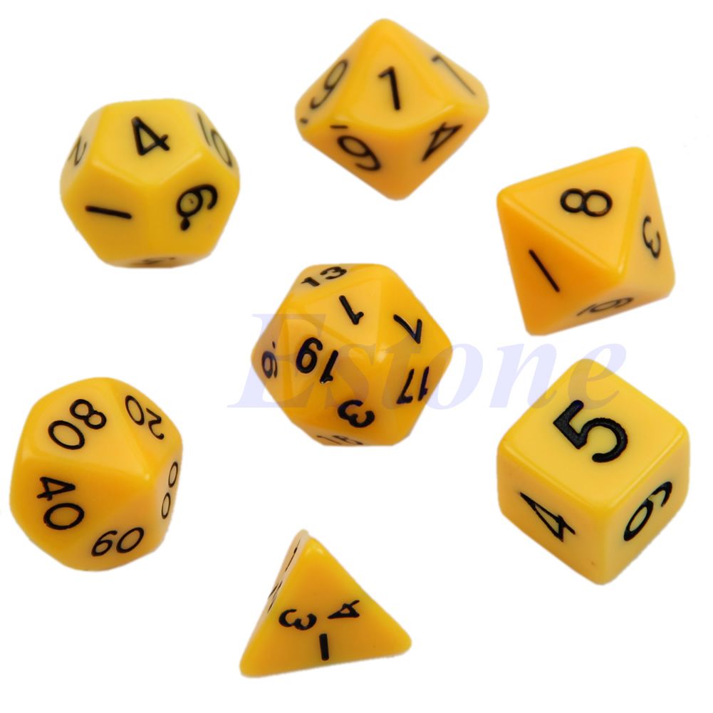 Multicolor Sided Die D4 D6 D8 D10 D12 D20 For DUNGEONS&DRAGONS RPG Poly Dice Game7pcs/set