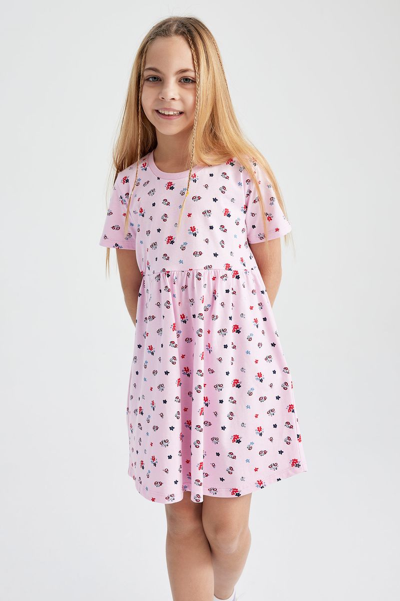 Girl Casual Knitted Dress - Pink