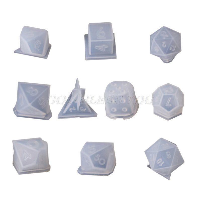 10 Pcs/Set Transparent Epoxy Mold UV Resin DIY Dice Mould Crafts Making Molds Drop Shipping