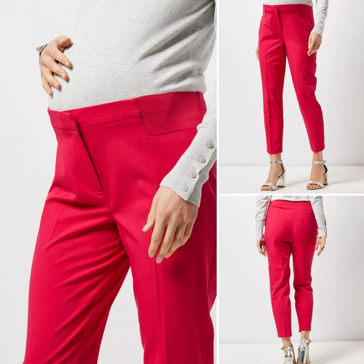 Underbump Tapered Pink Maternity Trousers