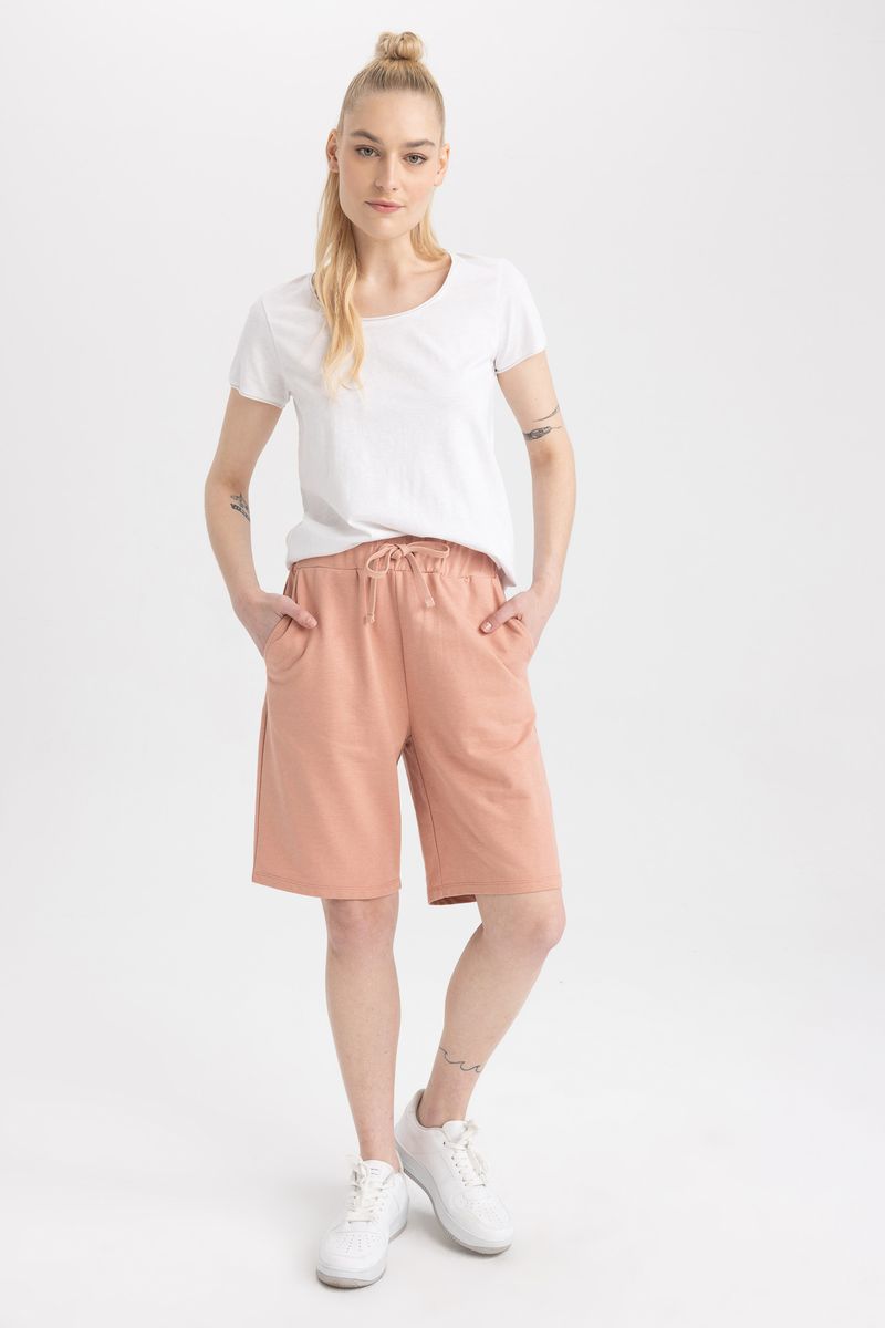Woman Regular Fit Knitted Bermuda - Pink