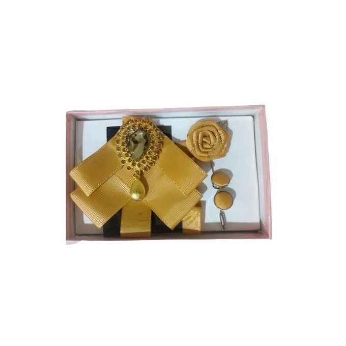 Classic Bow Ties With Glassy Brooch
