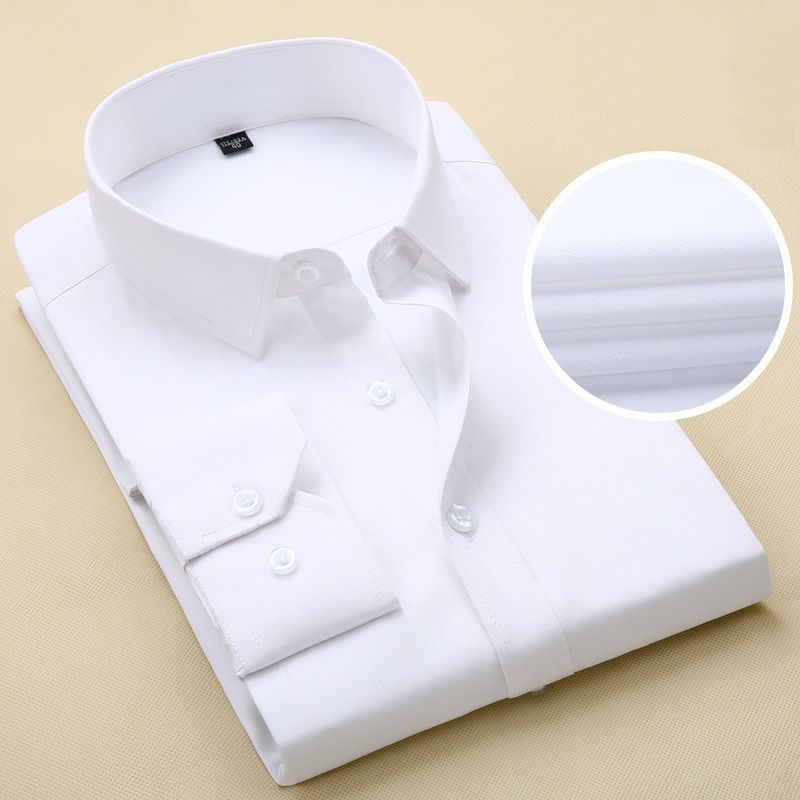 Men's Corporate Quality Formal Plain White Long Sleeve Shirt