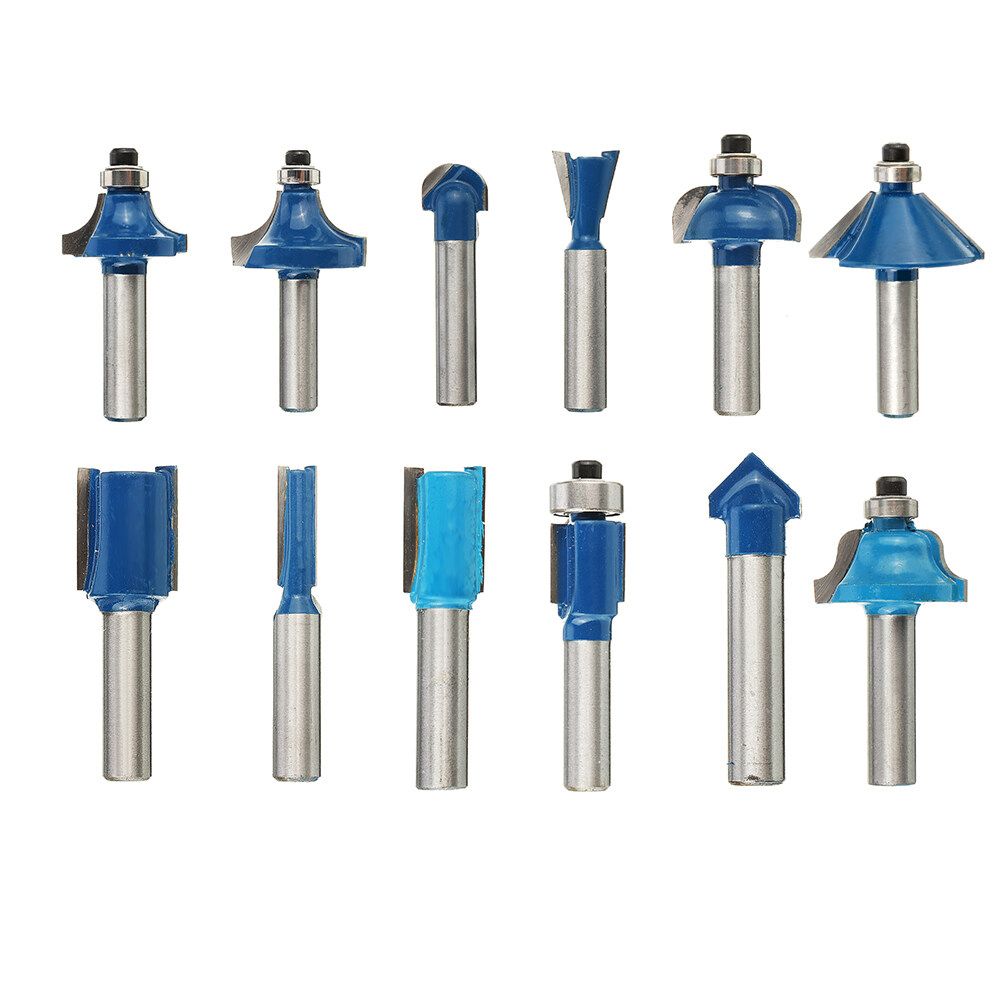 12Pcs/Set 8mm Shank Bit Woodworking Trimming Milling