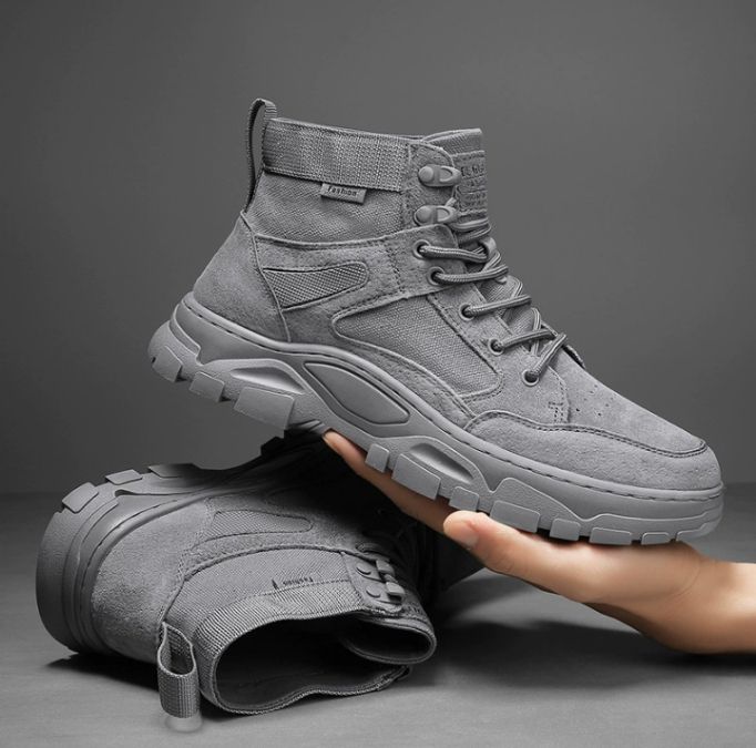 C&J Men High Top Sneakers In Gray