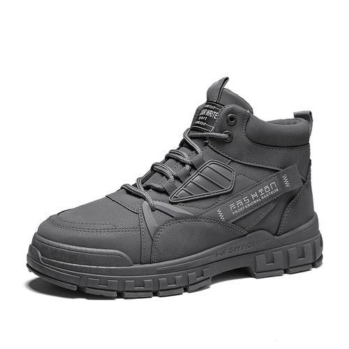 Men Warm Snow Boot Winter Hiking Boots（Grey）