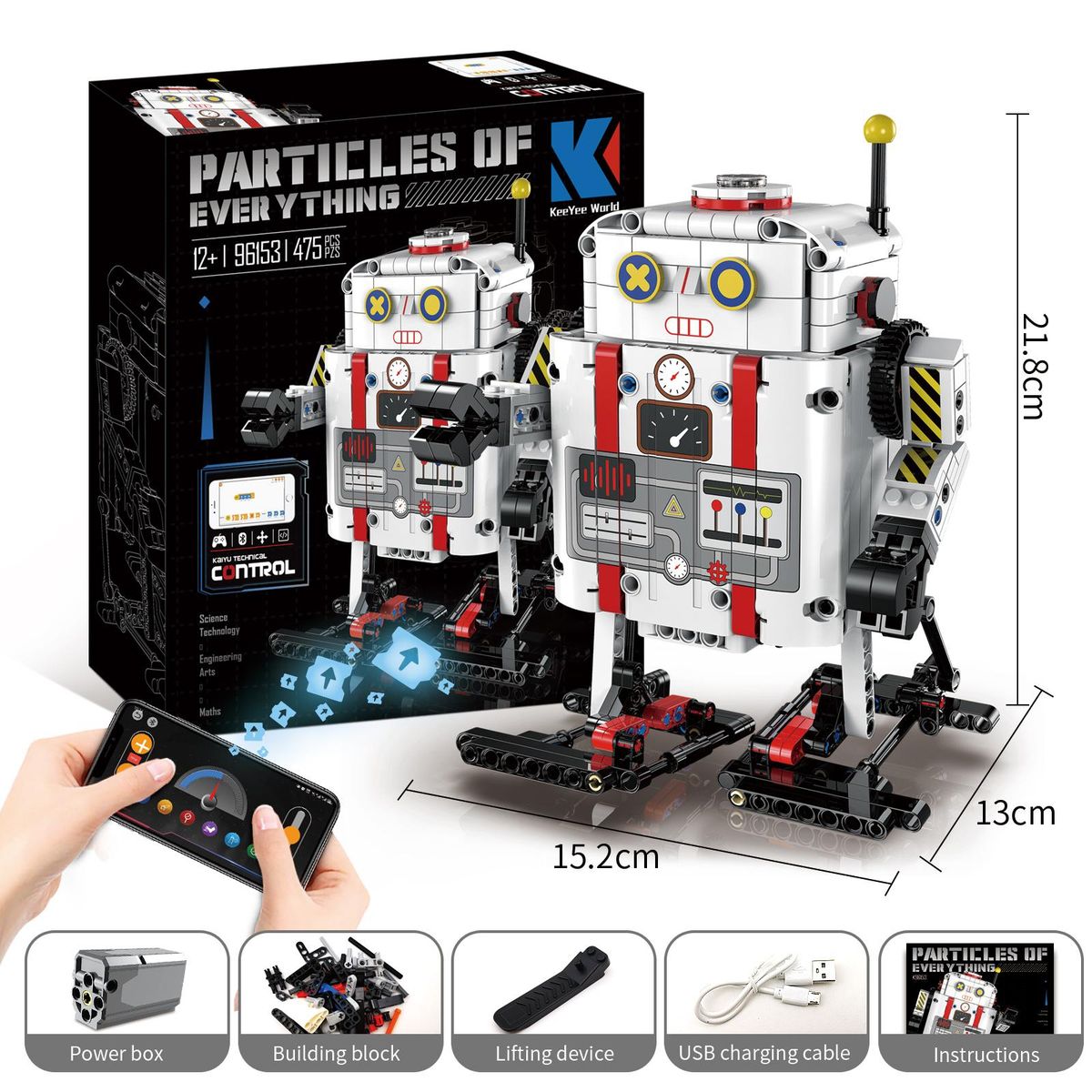 Remote Control Programming Building Block Robot with Puzzle Compatible Educational Toys