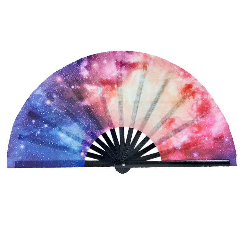 Bone Fan Fan Folding Festival Large Kung Carnival Party Bamboo Fan Hand Satin Supplies Fu Fan Printing